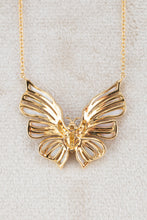 Load image into Gallery viewer, 18ct yellow gold mother of pearl butterfly on 18ct yellow gold chain at Delross Design Jewellers
