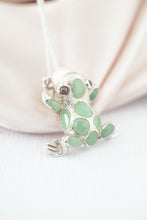 Load image into Gallery viewer, 925 Sterling Silver Gemstone Frog Pendant