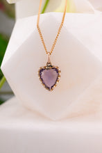 Load image into Gallery viewer, 9ct Gold Vintage Amethyst Heart Pendant/Charm