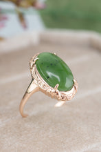 Load image into Gallery viewer, 9ct Rose Gold Vintage Jade Ring Delross Design Jewellers