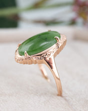 Load image into Gallery viewer, 9ct Rose Gold Vintage Jade Ring Delross Design Jewellers