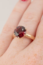 Load image into Gallery viewer, 9ct yellow gold almandine garnet solitaire ring at Delross Design Jewellers Chermside West