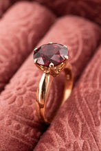 Load image into Gallery viewer, 9ct yellow gold almandine garnet solitaire ring at Delross Design Jewellers Chermside West