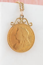 Load image into Gallery viewer, Antique 1896 Sovereign Queen Victoria Old Head Delross Design Jewellers Half Sovereign
