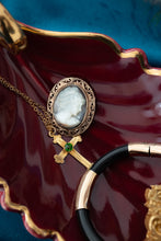 Load image into Gallery viewer, 9ct Gold Vintage Cross with Green Synthetic Stone, Delross Design Jeweller, Brisbane Jeweller, Chermside Jeweller, Custom Jewellery