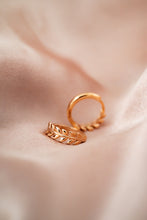 Load image into Gallery viewer, 9ct Rose Gold Leaf Huggie Earrings, Delross Design Jeweller, Brisbane Jeweller, Chermside Jeweller, Custom Jewellery