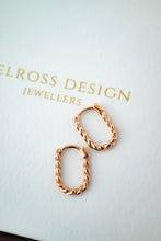 Load image into Gallery viewer, 9ct Rose Gold Twist Huggie Earrings, Delross Design Jeweller, Brisbane Jeweller, Chermside Jeweller, Custom Jewellery