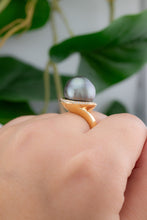 Load image into Gallery viewer, 18ct Gold Handmade Tahitian Pearl & Diamond 0.20 TDW Ring,  Delross Design Jewellers, Brisbane Jewellers, Custom Brisbane Jewellers, Brisbane Jewellery Repairs, Chermside West Jewellers