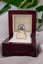 Load image into Gallery viewer, 18ct Gold Handmade Tahitian Pearl & Diamond 0.20 TDW Ring,  Delross Design Jewellers, Brisbane Jewellers, Custom Brisbane Jewellers, Brisbane Jewellery Repairs, Chermside West Jewellers