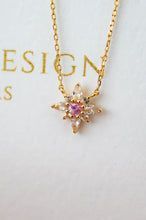 Load image into Gallery viewer, 14ct Gold White & Pink Sapphire Necklace,  Delross Design Jeweller, Brisbane Jeweller, Chermside Jeweller, Custom Jewellery