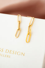 Load image into Gallery viewer, 9ct Gold Link Drop Stud Earrings, Delross Design Jeweller, Brisbane Jeweller, Chermside Jeweller, Custom Jewellery