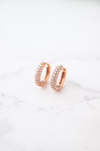 Load image into Gallery viewer, 9ct Round Pave Diamond Huggie Earrings 0.52ct TDW