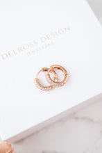 Load image into Gallery viewer, 9ct Round Pave Diamond Huggie Earrings 0.52ct TDW