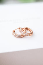 Load image into Gallery viewer, 9ct Round Pave Diamond Huggie Earrings 0.52ct TDW