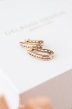 Load image into Gallery viewer, 9ct Gold Diamond Huggie Earrings, Delross Design Jeweller, Brisbane Jeweller, Chermside Jeweller, Custom Jewellery