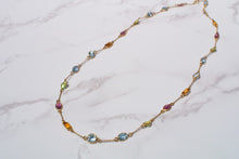 Load image into Gallery viewer, 9ct Gemstone Satellite Tourmaline, Citrine, Peridot & Topaz Necklace