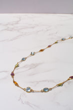 Load image into Gallery viewer, 9ct Gemstone Satellite Tourmaline, Citrine, Peridot & Topaz Necklace