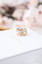 Load image into Gallery viewer, 14ct Tri-Colour Gold & Diamond 3 Ring Set, Delross Design Jeweller, Brisbane Jeweller, Chermside Jeweller, Custom Jewellery