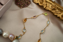 Load image into Gallery viewer, 9ct Gemstone Satellite Tourmaline, Citrine, Peridot & Topaz Necklace