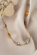 Load image into Gallery viewer, 9ct Gemstone Satellite Tourmaline, Citrine, Peridot & Topaz Necklace