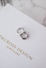 Load image into Gallery viewer, 9ct White Gold Cubic Zirconia Huggie Earrings, Delross Design Jeweller, Brisbane Jeweller, Chermside Jeweller, Custom Jewellery