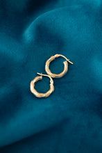 Load image into Gallery viewer, 9ct Gold Textured Hoop Earrings, Delross Design Jeweller, Chermside, Chermside Jewllers, Brisbane Jewellers, Custom Jewellers
