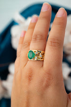 Load image into Gallery viewer, 18ct Gold 2.63ct Emerald &amp; Diamond 0.50ct TDW Ring, Delross Design Jewellers, Chermside, Chermside Jeweller, Custom Design, Brisbane Jeweller