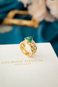 18ct Gold 2.63ct Emerald & Diamond 0.50ct TDW Ring, Delross Design Jewellers, Chermside, Chermside Jeweller, Custom Design, Brisbane Jeweller