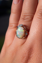 Load image into Gallery viewer, 14ct Gold Vintage Opal & Diamond Ring, 
Delross Design Jewellers, Brisbane Jewellers, Custom Brisbane Jewellers, Brisbane Jewellery Repairs, Chermside West Jewellers