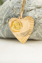 Load image into Gallery viewer, 14ct Gold Mother Mary Heart Pendant, 
Delross Design Jewellers, Brisbane Jewellers, Custom Brisbane Jewellers, Brisbane Jewellery Repairs, Chermside West Jewellers