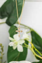 Load image into Gallery viewer, 18ct Gold Bohemian Garnet Cross Pendant, 
Delross Design Jewellers, Brisbane Jewellers, Custom Brisbane Jewellers, Brisbane Jewellery Repairs, Chermside West Jewellers