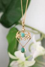 Load image into Gallery viewer, 15ct Gold Antique Art Nouveau Pearl & Turquoise Pendant, 
Delross Design Jewellers, Brisbane Jewellers, Custom Brisbane Jewellers, Brisbane Jewellery Repairs, Chermside West Jewellers