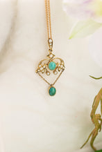 Load image into Gallery viewer, 15ct Gold Antique Art Nouveau Pearl & Turquoise Pendant, 
Delross Design Jewellers, Brisbane Jewellers, Custom Brisbane Jewellers, Brisbane Jewellery Repairs, Chermside West Jewellers
