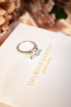 Load image into Gallery viewer, Platinum Moissanite Ring 3.26ct TW, Delross Design Jewellers, Chermside West Jewellers, Brisbane Custom Jewellers.
