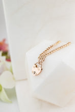 Load image into Gallery viewer, 9ct Rose Gold Vintage Curb Link Padlock Heart Baby Bracelet, Delross Design Jewellers, Brisbane Jewellers, Custom Brisbane Jewellers, Brisbane Jewellery Repairs, Chermside West Jewellers
