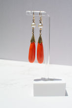 Load image into Gallery viewer, 9ct Gold Vintage Coral & Pearl Earrings