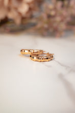 Load image into Gallery viewer, 9ct Rose Gold Bamboo Hoop Earrings, Chermside West, Brisbane Jewellers, Brisbane Custom Jewellers.