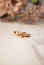 Load image into Gallery viewer, 9ct Rose Gold Bamboo Hoop Earrings, Chermside West, Brisbane Jewellers, Brisbane Custom Jewellers.
