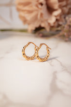 Load image into Gallery viewer, 9ct Rose Gold Bamboo Hoop Earrings, Chermside West, Brisbane Jewellers, Brisbane Custom Jewellers.