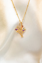 Load image into Gallery viewer, 10ct Gold Peridot, Citrine, Tourmaline, Topaz, Amethyst basket of flowers pendant, Delross Design Jewellers, Brisbane Jewellers, Custom Jewellers, Chermside West Jewellers,