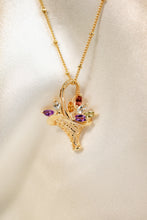 Load image into Gallery viewer, 10ct Gold Peridot, Citrine, Tourmaline, Topaz, Amethyst basket of flowers pendant, Delross Design Jewellers, Brisbane Jewellers, Custom Jewellers, Chermside West Jewellers,