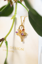 Load image into Gallery viewer, 10ct Gold Peridot, Citrine, Tourmaline, Topaz, Amethyst basket of flowers pendant, Delross Design Jewellers, Brisbane Jewellers, Custom Jewellers, Chermside West Jewellers,