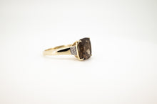 Load image into Gallery viewer, 9ct Gold 7ct Smokey Quartz &amp; 0.05ct Diamond Ring, Delross Design Jewellers, Brisbane Custom Jewellers, Chermside West Jewellers, 