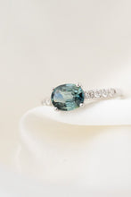 Load image into Gallery viewer, 18ct White Gold 1.56ct Australian Parti Sapphire & Diamond Ring TDW 0.24ct, Delross Design Jewellers, Brisbane Jewellers, Custom Brisbane Jewellers, Brisbane Jewellery Repairs, Chermside West Jewellers