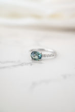 Load image into Gallery viewer, 18ct White Gold 1.56ct Australian Parti Sapphire & Diamond Ring TDW 0.24ct, Delross Design Jewellers, Brisbane Jewellers, Custom Brisbane Jewellers, Brisbane Jewellery Repairs, Chermside West Jewellers