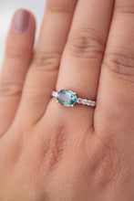 Load image into Gallery viewer, 18ct White Gold 1.56ct Australian Parti Sapphire & Diamond Ring TDW 0.24ct, Delross Design Jewellers, Brisbane Jewellers, Custom Brisbane Jewellers, Brisbane Jewellery Repairs, Chermside West Jewellers