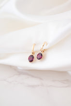 Load image into Gallery viewer, 9ct Gold 1.50ct Rhodolite Garnet Huggie Drop Earrings, 
Delross Design Jewellers, Brisbane Jewellers, Custom Brisbane Jewellers, Brisbane Jewellery Repairs, Chermside West Jewellers