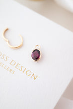 Load image into Gallery viewer, 9ct Gold 1.50ct Rhodolite Garnet Huggie Drop Earrings, 
Delross Design Jewellers, Brisbane Jewellers, Custom Brisbane Jewellers, Brisbane Jewellery Repairs, Chermside West Jewellers