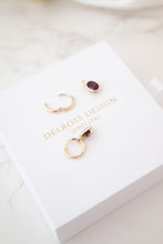 Load image into Gallery viewer, 9ct Gold 1.50ct Rhodolite Garnet Huggie Drop Earrings, 
Delross Design Jewellers, Brisbane Jewellers, Custom Brisbane Jewellers, Brisbane Jewellery Repairs, Chermside West Jewellers