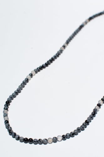 Snowflake Obsidian & Grey Agate Glasses Strand, Delross Design Jeweller, Brisbane Jewellers, Jewellery Repair Brisbane, Custom Jewellers, Chermside West Jewellers
